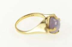14K Yellow Gold 4.10 Ctw Star Sapphire Diamond Retro Ring