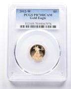2012-W $5 American Gold Eagle 1/10 Oz Gold PR70 DCAM PCGS