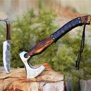 Handcrafted Viking Axe with Knife Set