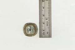 Sterling Silver Balinese Cushion Blue Topaz Statement Ring