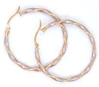 14kt Yellow gold twisted hoop earrings