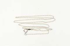 10K White Gold 0.6mm Rolling Cable Link Vintage Chain Necklace