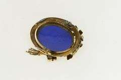 14K Yellow Gold Victorian Painted Lady of the Harvest Pin/Brooch