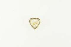 14K Yellow Gold Heart CZ Vintage Solitaire Classic Love Pendant
