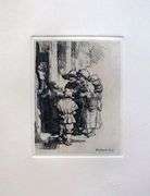 Rembrandt, Beggars Receiving Alms, Highly Collectible Etching