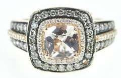 14K Rose Gold 2.14 Ctw LeVian Morganite Diamond Halo Ring