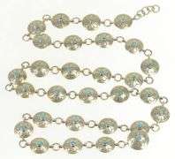 Sterling Silver Southwestern Round Turquoise Stamped Belt