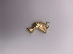 1.6g 14k YG Pendant African Bust Head 1"