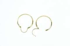 18K Yellow Gold 24mm Vintage Round Classic Hoop Earrings