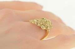 14K Yellow Gold Art Nouveau Diamond Haired Lady Ring