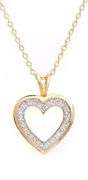 18 Kt Tri-Layered Yellow Gold Plated Natural Diamond Heart Pendant