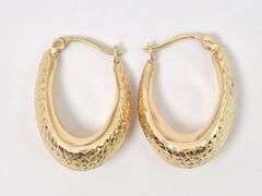 Beautiful 14K Yellow Gold Hoop Earrings