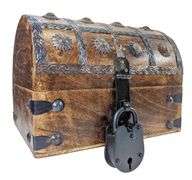 Pirate's Wooden Treasure Chest with Lock