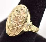 Shiny 14K Yellow Gold Texturized Ring