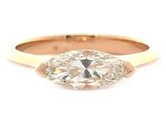 1.03ct Marquise Cut Diamond East West Solitaire Ring in 18K