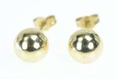 14K Yellow Gold 5.9mm Vintage Round Classic Stud Earrings