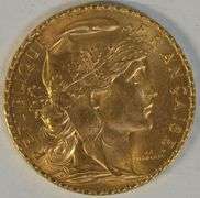 Super Gem BU 1913 France 20 Francs Gold 'Rooster' coin
