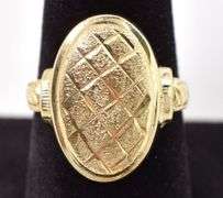 Shiny 14K Yellow Gold Texturized Ring