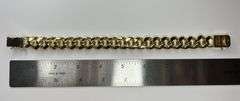 Huge 90 Gram 14 Kt Gold Plate Curb Link Bracelet SA32R