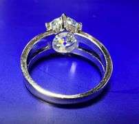 14 Kt White Gold Plate 4.25 Ct VVs1 F-G Fire Moissanite Ring
