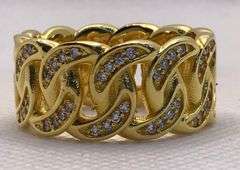CLASSIC AND TIMELESS 14K YELLOW GOLD CUBAN LINK DIAMOND MEN’S RING