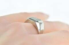 14K White Gold 0.25 Ctw Diamond Squared Vintage Cluster Ring