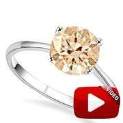 1/3 CT SPARKLING CHOCOLATE DIAMOND SOLITAIRE 10KT SOLID GOLD ENGAGEMENT RING