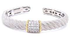 Judith Ripka 925 sterling silver cubic zirconia cuff bangle