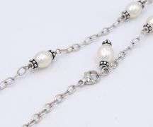 925 Sterling silver Pearl yard necklace