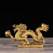 Handcrafted Brass Azure Dragon Figurine
