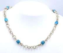 925 Sterling silver Signed Turquoise necklace