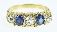 18K Yellow Gold 1.44 Ctw Sapphire Diamond Ornate Ring