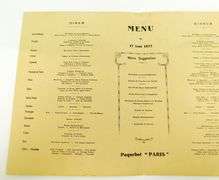 1937 Transatlantic French Line Menu