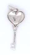 925 Sterling silver diamond key pendant