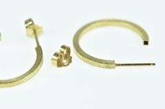 14K Yellow Gold 19.3mm Vintage Square 3/4 Hoop Earrings