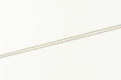 10K White Gold 0.6mm Rolling Cable Link Vintage Chain Necklace