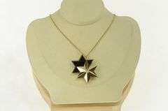 14K Yellow Gold 0.25 Ct Diamond Black Onyx Star of David Pin/Brooch