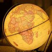 Vintage Illuminated Globe with Wooden Stand