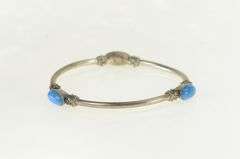 Sterling Silver Turquoise Ornate Southwestern Bangle Bracelet