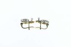 14K Yellow Gold 1.00 Ctw Diamond Grape Cluster Earrings