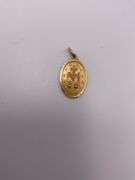 1.7g 14k YG Heart Pendant Virign Mary 1"