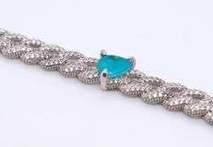 Heart Shaped Cubic Zirconia Sterling Silver Bracelet