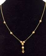 Cute 21K Yellow Gold Festoon Inspired Necklace