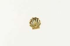 14K Yellow Gold Scallop Sea Shell Ocean Stud Single Earring