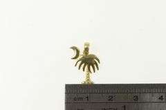 14K Yellow Gold Myrtle Beach Symbol Vacation Palm Tree Pendant