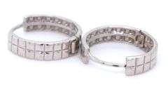 3 Pairs of 14kt white gold small hoop earrings