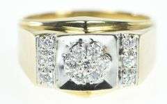 14K Yellow Gold 0.30 Ctw Diamond Squared Watch Band Ring