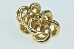 14K Yellow Gold Vintage Four Coil Knot Spiral Stud Earrings