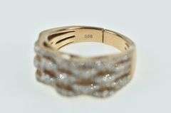14K Rose Gold 1.00 Ctw Diamond Layered Wavy Band Ring