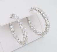 4.18CTW Inside Out Diamond Hoop Earrings